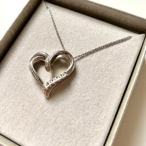 People’s Diamond and Silver Heart Necklace
